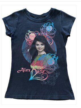 RARE edition Disney Wizards of Waverly Place ALEX Black T-Shirt girls M 10/12